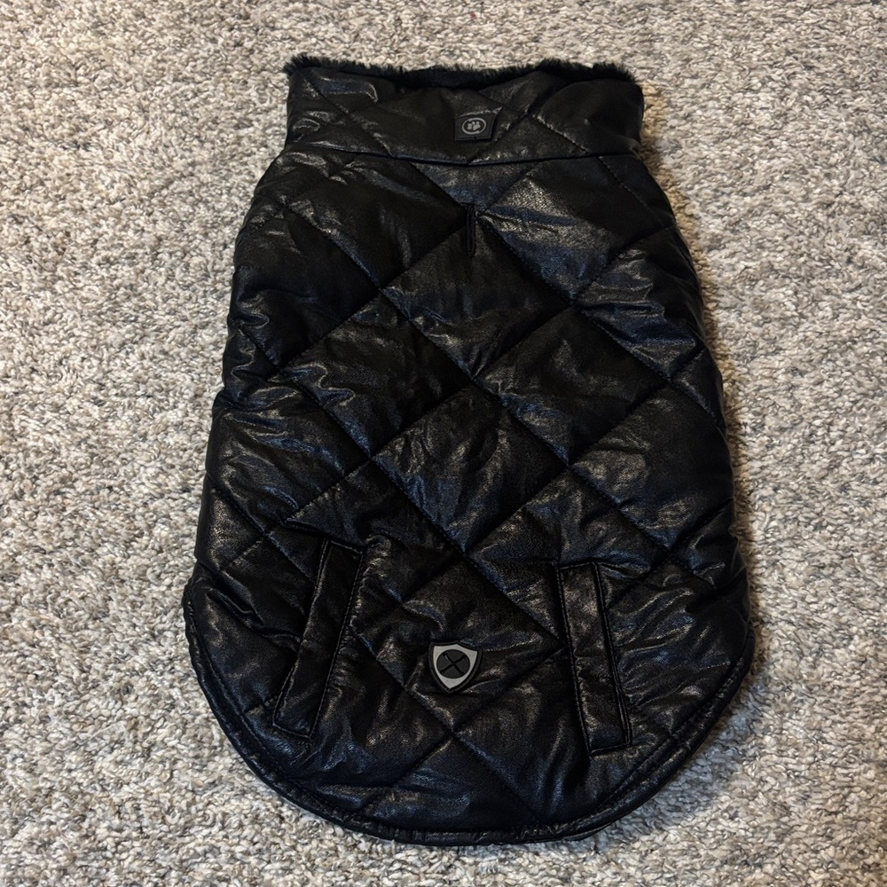 NWT SilverPaw Faux Leather Dog Jacket Large